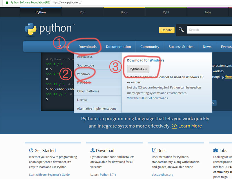 python公式サイト
